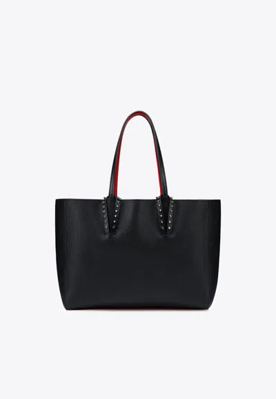 Christian Louboutin Small Cabata Studded Leather Tote Bag In Black