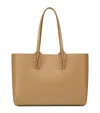 Christian Louboutin Small Calf Leather Cabata Tote Bag In Beige