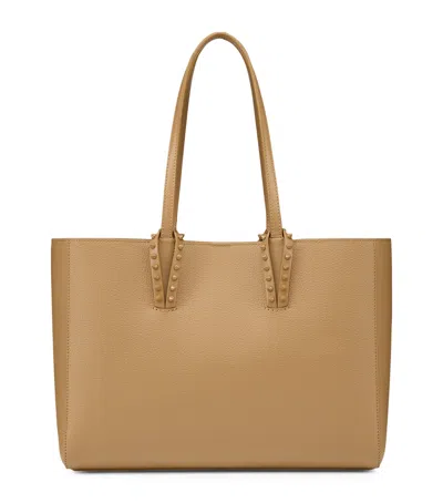 Christian Louboutin Small Calf Leather Cabata Tote Bag In Beige