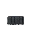 Christian Louboutin Panettone Studded Leather Zip Around Wallet In Black