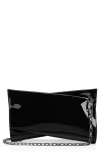 Christian Louboutin Small Loubitwist Patent Leather Clutch In Black