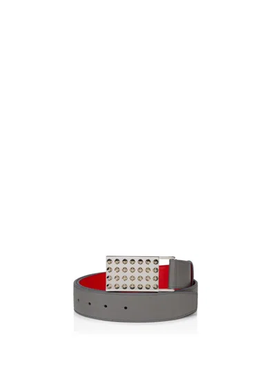 Christian Louboutin Smoke Grey Silver Belts In Gray