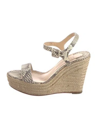 Pre-owned Christian Louboutin Snakeskin Animal Print Espadrilles In Multi