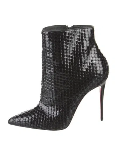 Pre-owned Christian Louboutin Snakeskin Boots In Black