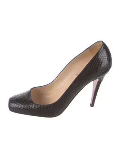 Pre-owned Christian Louboutin Snakeskin Pumps In Black
