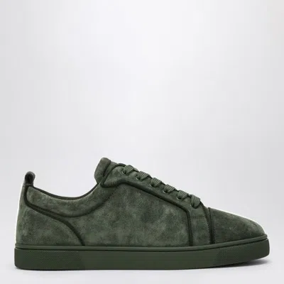 Christian Louboutin Louis Junior Suede Sneakers In Green