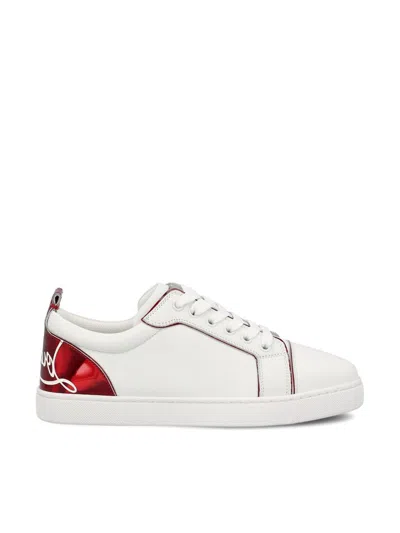 Christian Louboutin Fun Vieira Printed Leather Sneakers In White