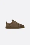 Christian Louboutin Stylish Round Toe Sneakers With Studded Detail In Brown