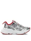 Christian Louboutin So Flo Metallic Leather-trimmed Mesh Sneakers In Silver