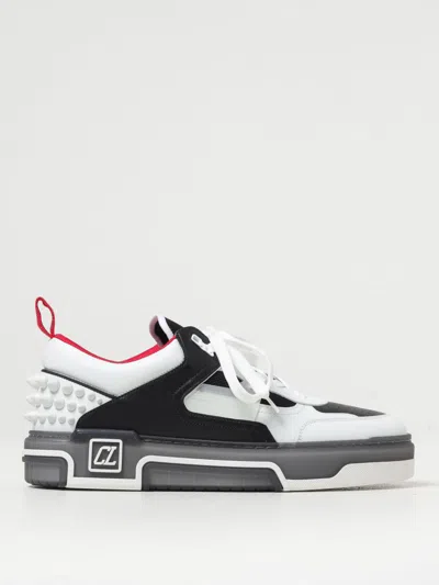 Christian Louboutin Low Top Sneakers With Signature Red Sole In Gray