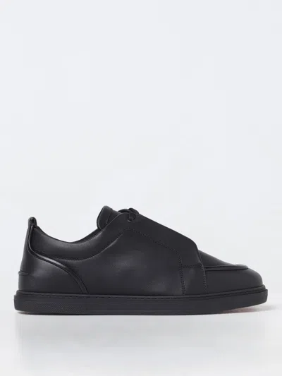 Christian Louboutin Louis Junior Leather Low-top Sneakers In Black
