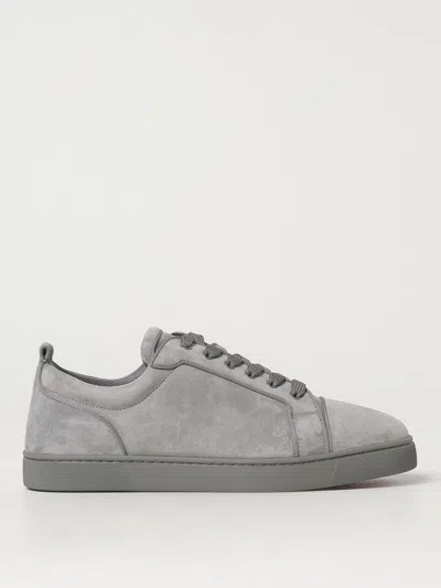 Christian Louboutin Man Sneakers Grey Size 12 Leather In Gray