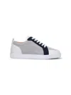 Christian Louboutin Rantulow Suede And Leather-trimmed Canvas Sneakers In Grey