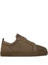Christian Louboutin Stylish Round Toe Sneakers With Studded Detail In Gray