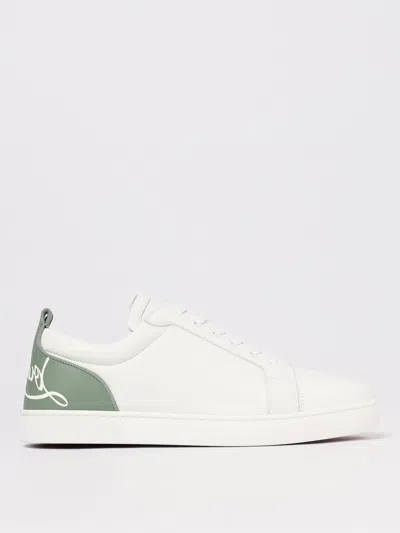 Christian Louboutin Fun Louis Junior Leather Sneaker In White