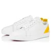 Christian Louboutin Fun Louis Junior Leather Sneaker In White/pollen