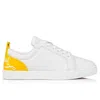 Christian Louboutin Fun Louis Junior Leather Sneaker In White/pollen