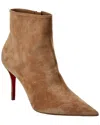 Christian Louboutin So Apostropha 80 Suede Bootie In Beige