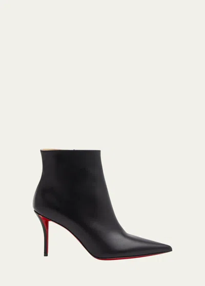 CHRISTIAN LOUBOUTIN SO APOSTROPHA LEATHER RED SOLE STILETTO BOOTIES