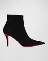 Christian Louboutin Sporty Kate 85 Black Leather Boots In Black
