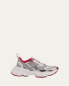 Christian Louboutin So Flo Metallic Leather-trimmed Mesh Sneakers In Silver