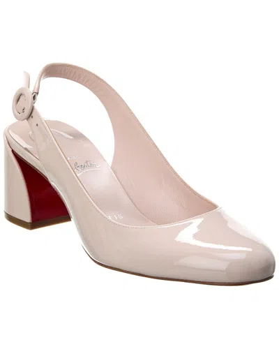 Christian Louboutin So Jane 55 Slingback Patent Pump In Beige