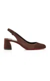 Christian Louboutin So Jane Suede Red Sole Slingback Pumps In Brown