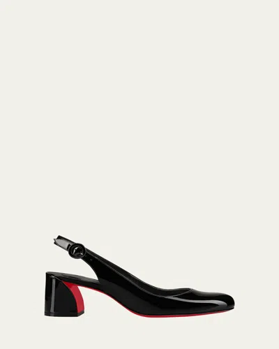 CHRISTIAN LOUBOUTIN SO JANE PATENT RED SOLE SLINGBACK PUMPS