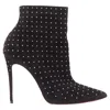 Christian Louboutin So Kate Booty High Heels Ankle Boots In Black Suede In Black