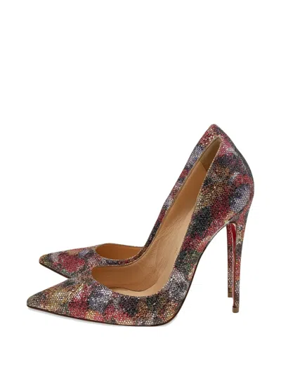 Pre-owned Christian Louboutin So Kate Glitter Pumps In Silver