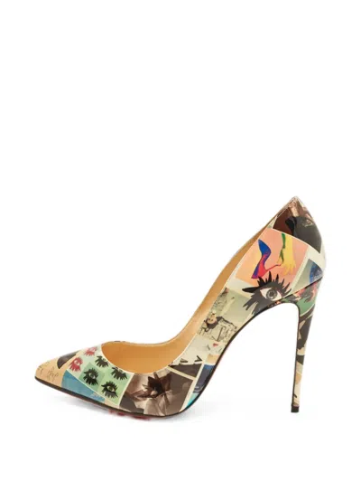 Pre-owned Christian Louboutin So Kate Graphic-print Pumps In Neutrals