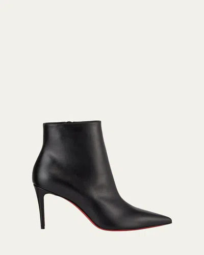 Christian Louboutin So Kate Leather Red Sole Booties In Black