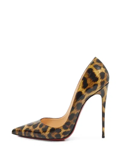 Pre-owned Christian Louboutin So Kate Leopard-print Pumps In Neutral
