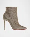 Christian Louboutin 80mm Apostropha Boots In Silver Gold
