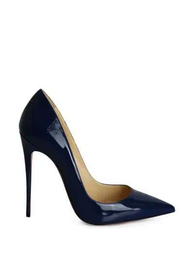 Pre-owned Christian Louboutin So Kate Patent Leather Pumps In Blue