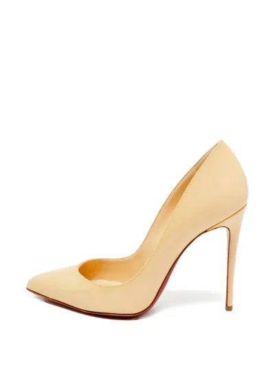 Pre-owned Christian Louboutin So Kate Pointed Pumps In Neutral