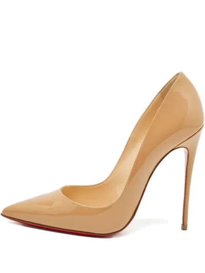 Pre-owned Christian Louboutin So Kate Pointed Toe Court Pumps In Neutral