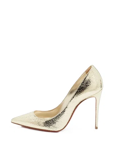 Pre-owned Christian Louboutin So Kate Pointed-toe Pumps In Gold