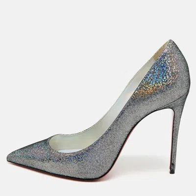Pre-owned Christian Louboutin So Kate Size 38 Iridescent Laminated Suede Pumps In Multi