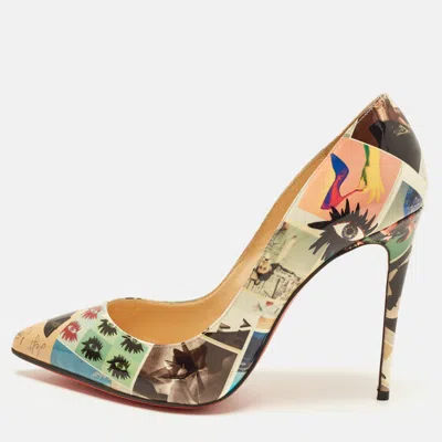 Pre-owned Christian Louboutin So Kate Size 38.5 Multicolor Graphic Print Patent Leather Pumps