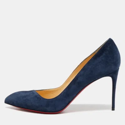 Pre-owned Christian Louboutin So Kate Size 40 Navy Blue Suede Pumps