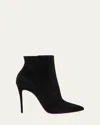 Christian Louboutin So Kate Suede Red Sole Booties In Black