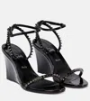 Christian Louboutin So Me 85 Patent Wedge Sandal In Black/lin Black