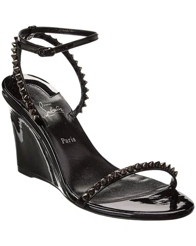 Christian Louboutin So Me Leather Wedge Sandals 85 In Black