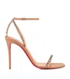 Christian Louboutin So Me 100 Studded Leather Sandals In Nude