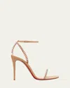 Christian Louboutin So Me 100 Studded Leather Sandals In Blush