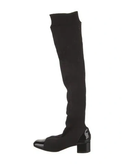 Pre-owned Christian Louboutin Sock Boots In Black
