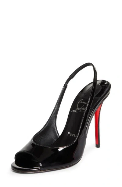 Christian Louboutin Sofia Z Patent Leather Slingback Sandals 100 In Black