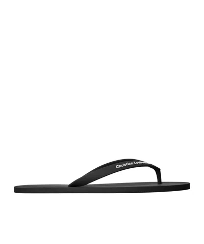 Christian Louboutin Solid Color Flip Flops In Black