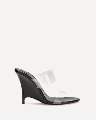 Christian Louboutin Solo Zee 100 Tpu Wedge Sandals In Silver